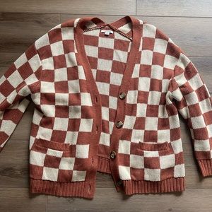 Aerie Checkered Cardigan